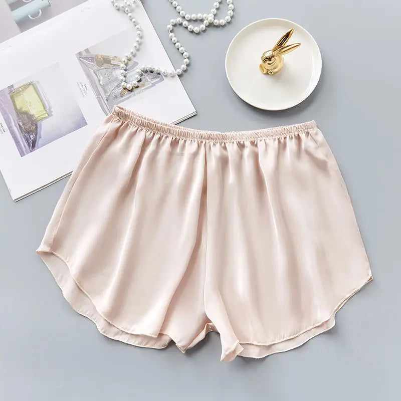 Ice Silk Safety Shorts Women Summer Sleep Bottoms Pajama
