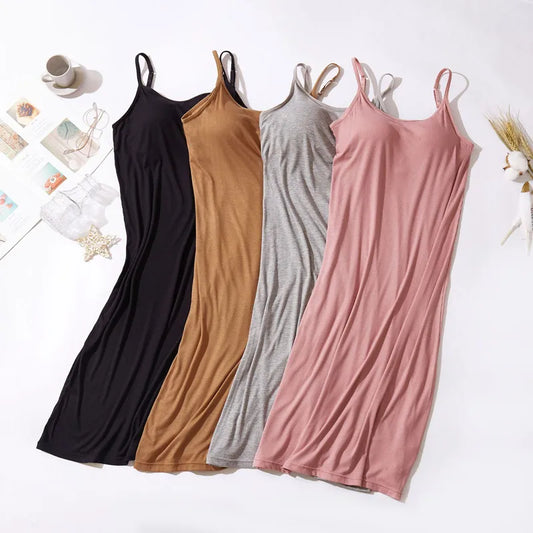 Sexy Modal Cotton Nightdress With Sling Bra Sleepwear