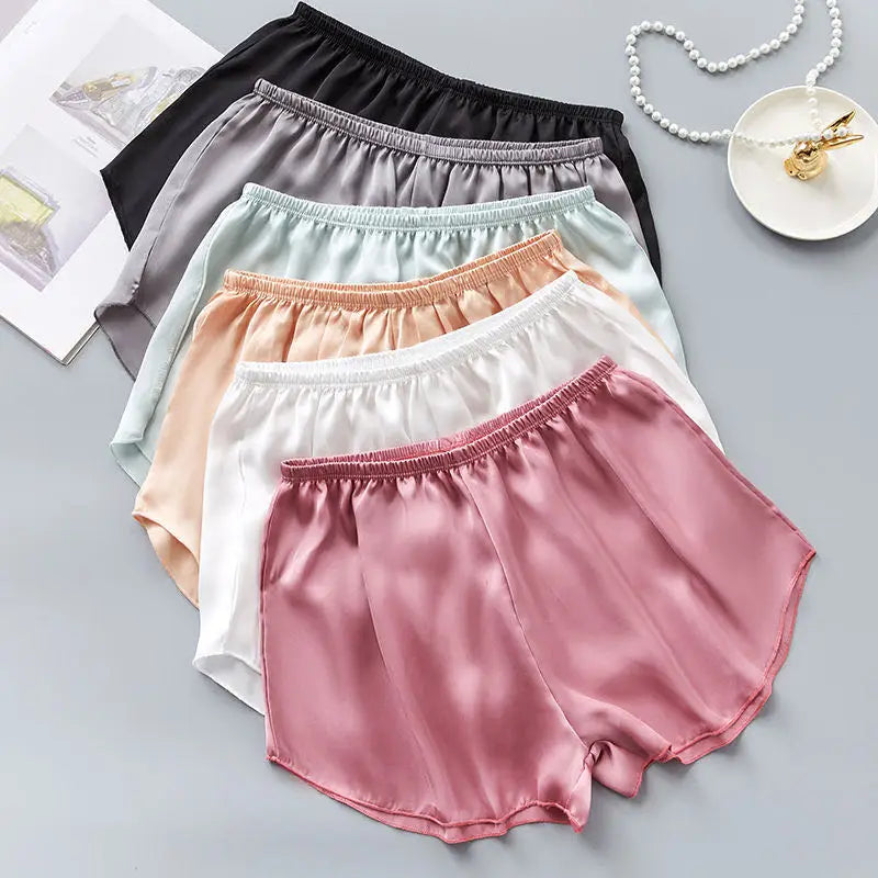 Ice Silk Safety Shorts Women Summer Sleep Bottoms Pajama