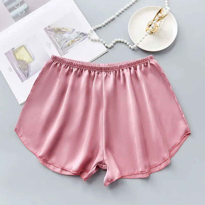 Ice Silk Safety Shorts Women Summer Sleep Bottoms Pajama