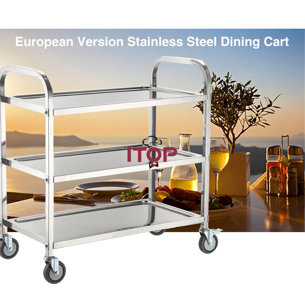 3 Tier Stainless Steel Hotel Food Service Trolley ..