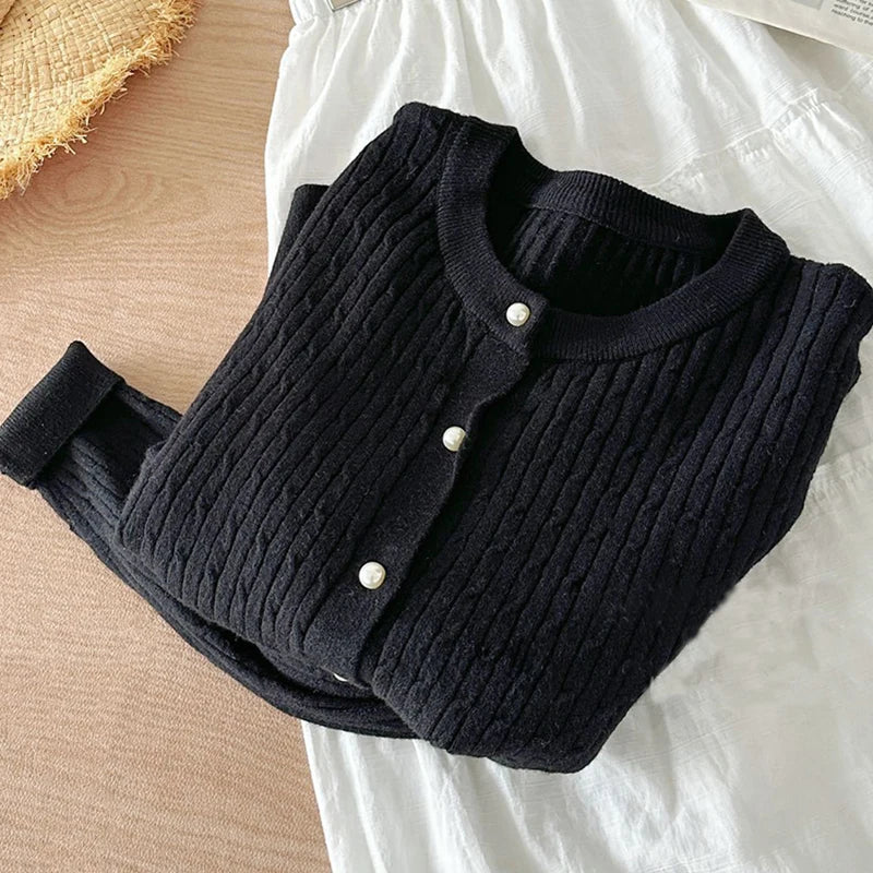 Elegant Long Sleeve Knitwear Cardigan For Women Winter