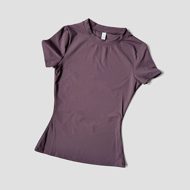 Women Yoga Top Seamless Sport Shirt Short Sleeve Gym Wear