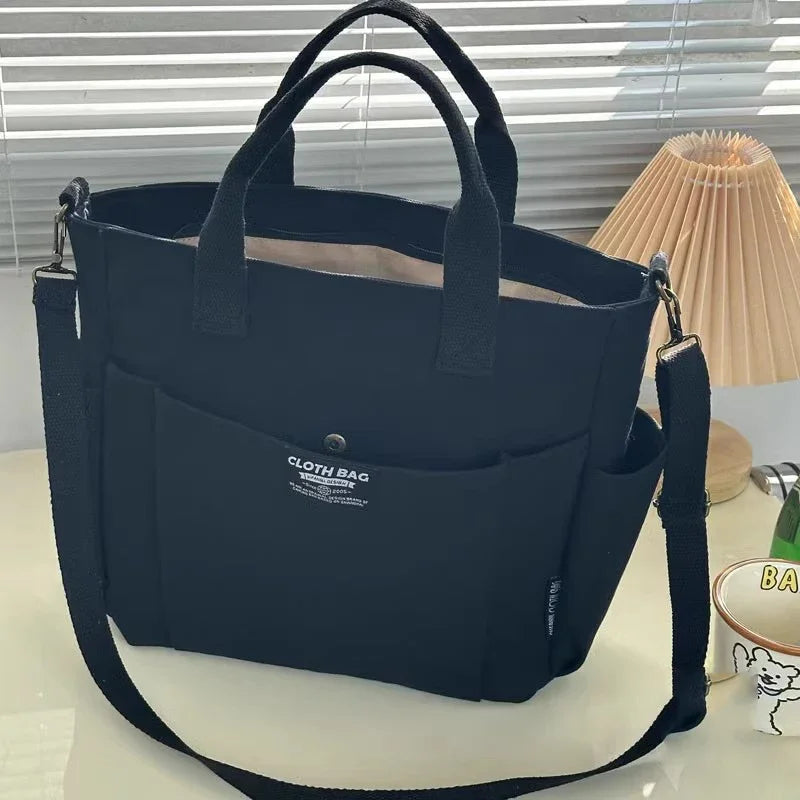 Urban Minimalist Canvas Tote For Female Students Everyday