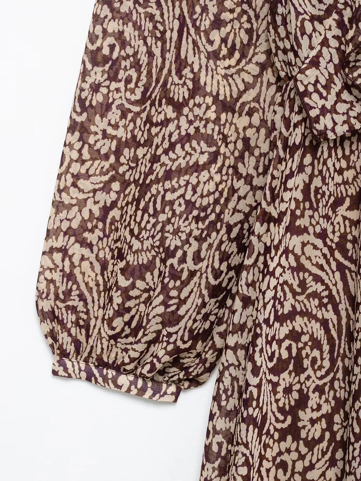 Retro Print Midi Dress With V Neck Gradient Design