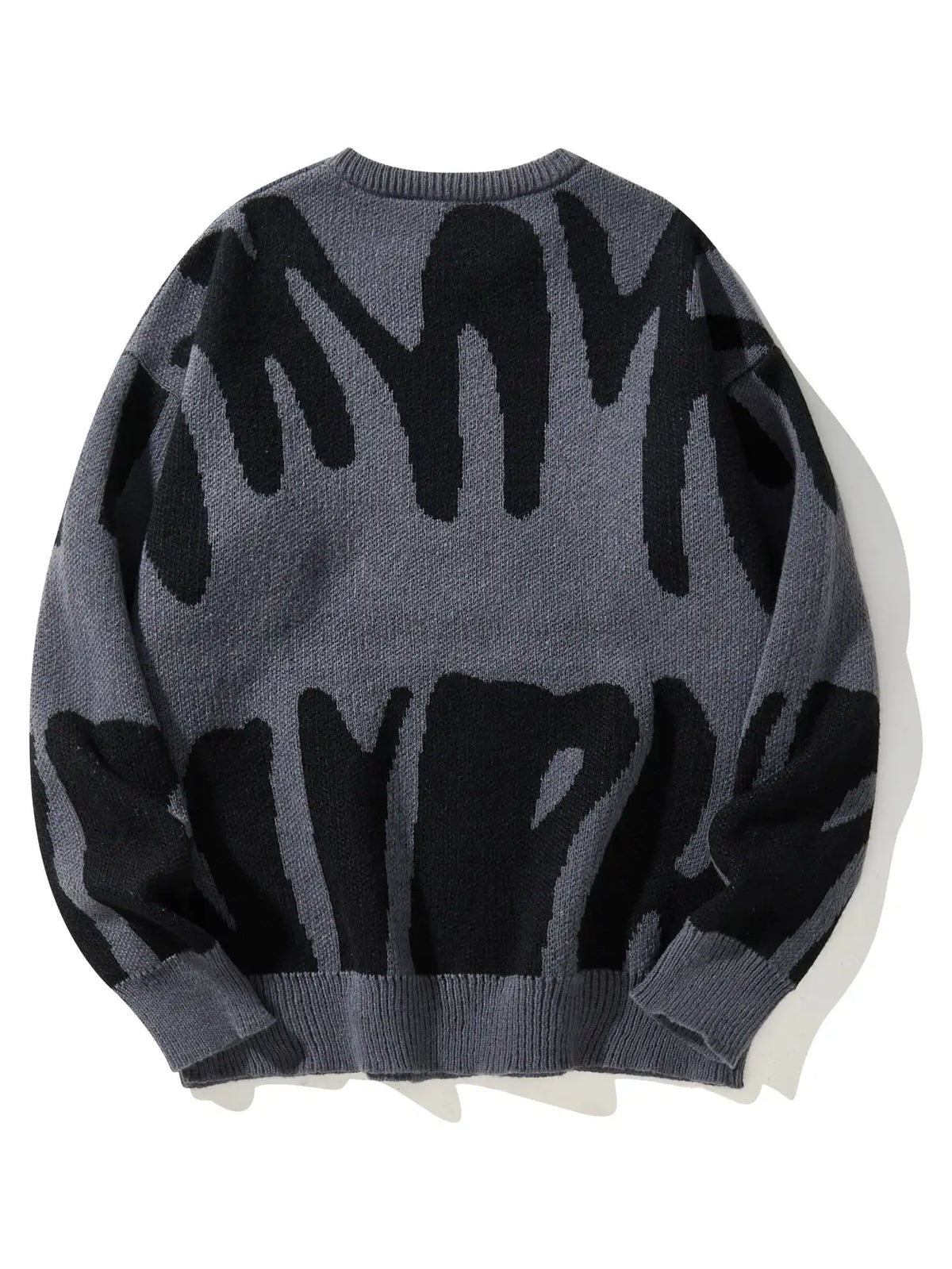 Autumn Winter Irregular Jacquard Pullover Sweater For Men