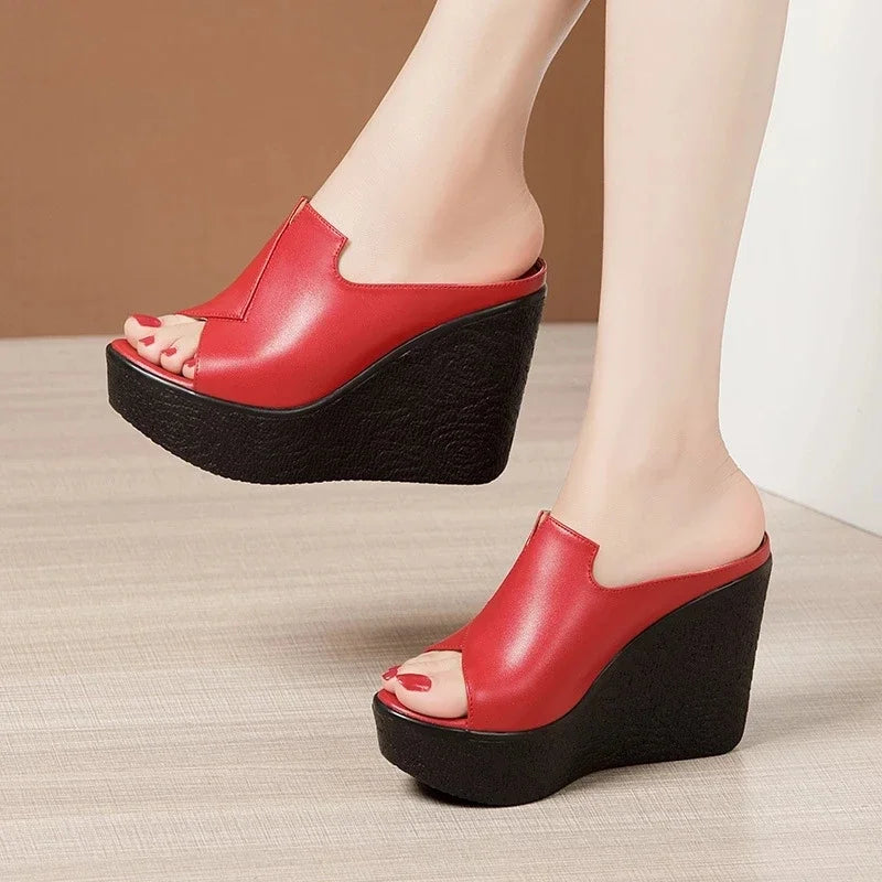 Yaerni High Heel 11cm Wedges Sandals Open Toe Women