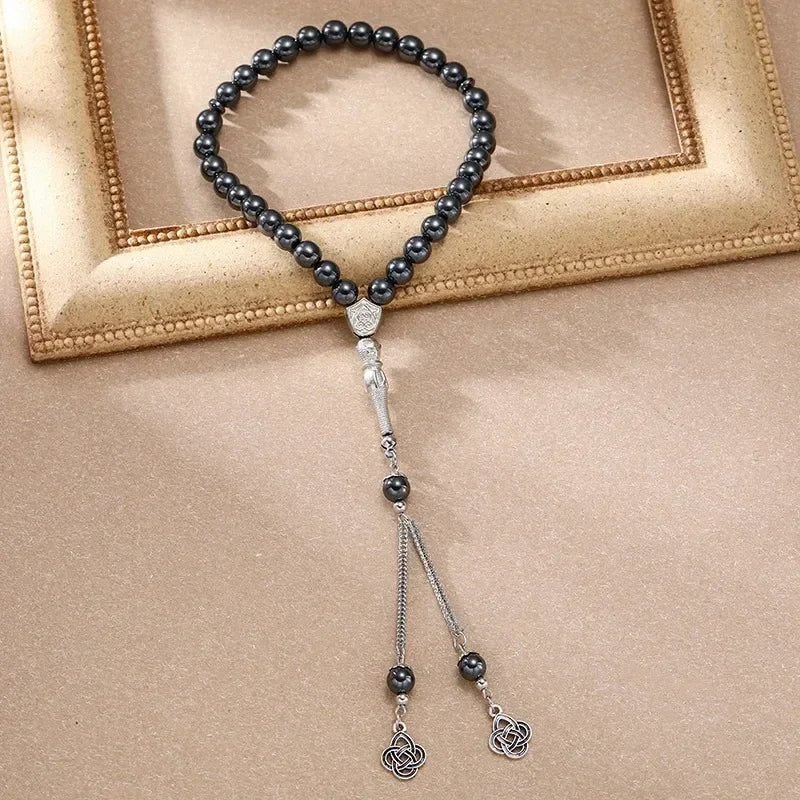 New 8 Cm 33 Black Gallstone Muslim Prayer Beads Unisex (Copy)