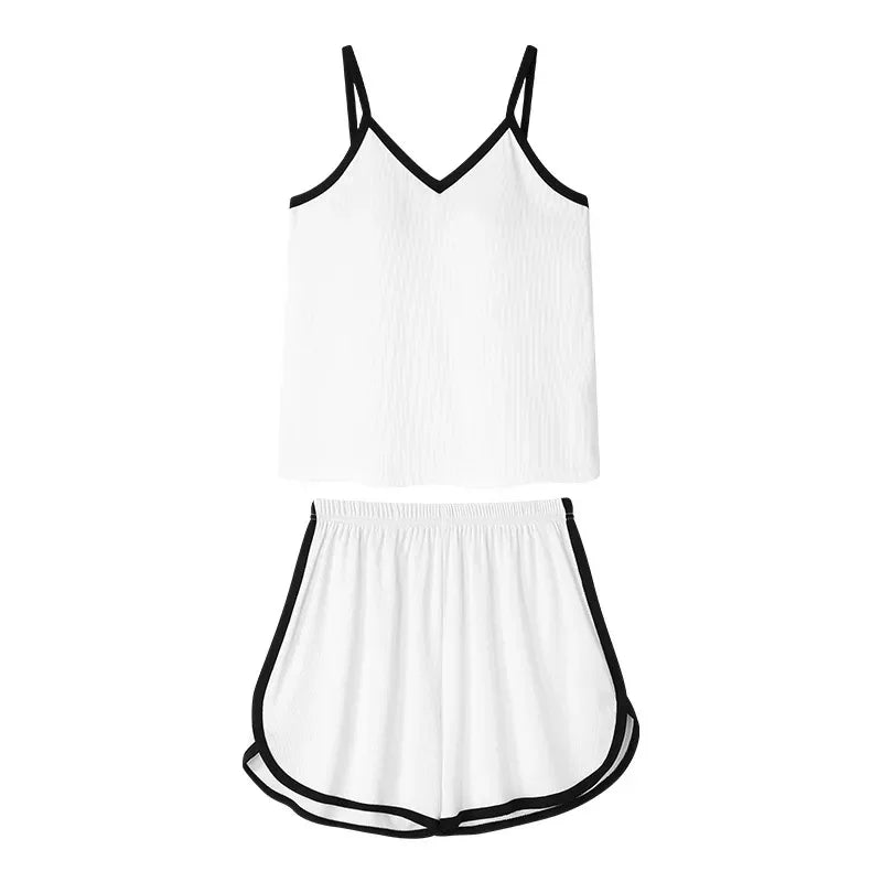 Casual Sports Style Camisoles Shorts Womens Pajamas
