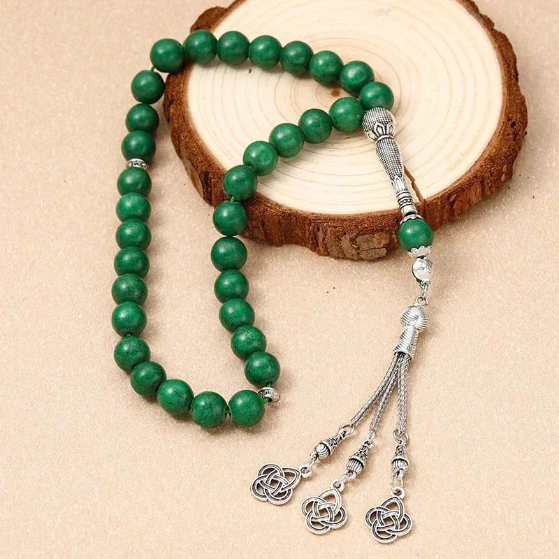 New 8 Cm 33 Black Gallstone Muslim Prayer Beads Unisex (Copy)