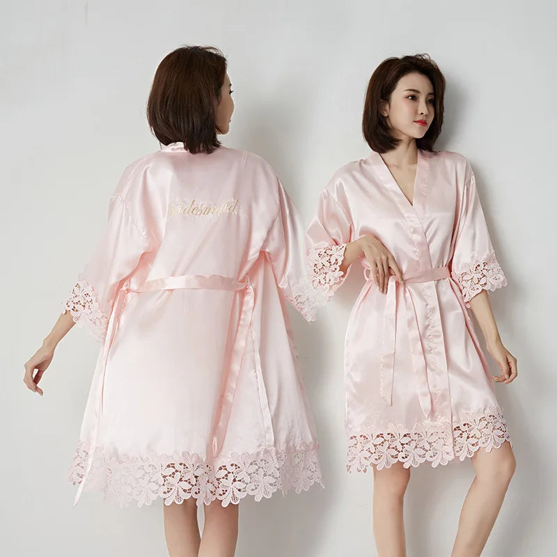 White Wedding Robe Embroidered Mother Bride Kimono Gown