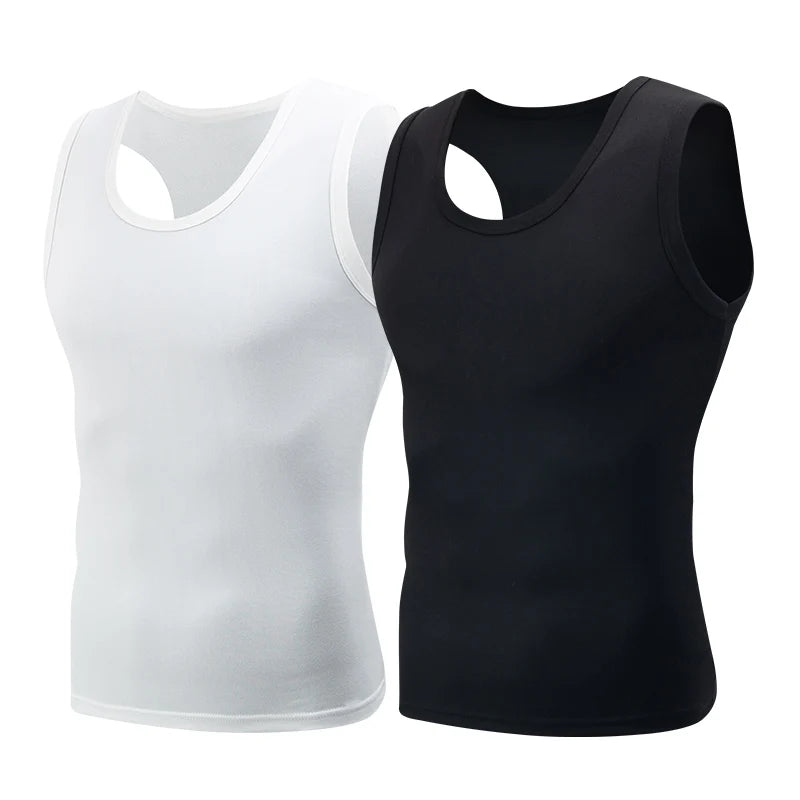 Mens Four Seasons Plus Size Sleeveless Sports Vest Running