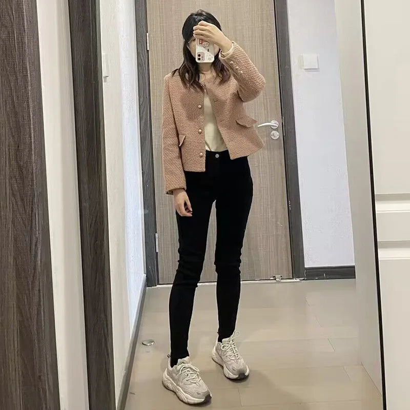 Women Thermal Skinny Jeans Winter Warm Fleece Denim Pants