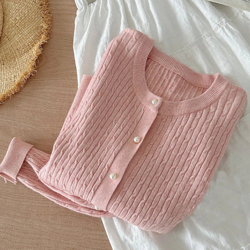Elegant Long Sleeve Knitwear Cardigan For Women Winter