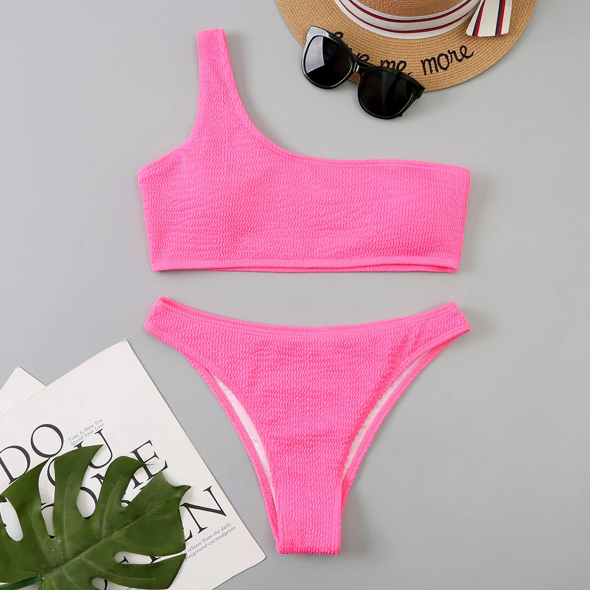 One Shoulder Bikinis 2025 Womens Sexy Brazilian Swimsuit