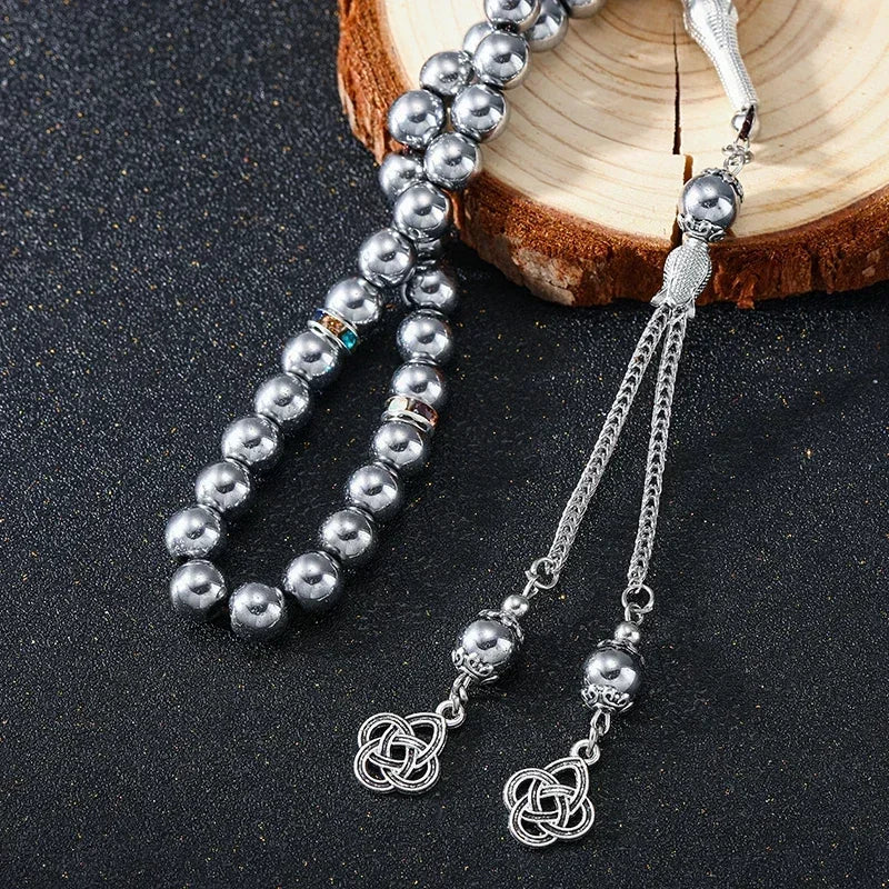New 8 Cm 33 Black Gallstone Muslim Prayer Beads Unisex (Copy)