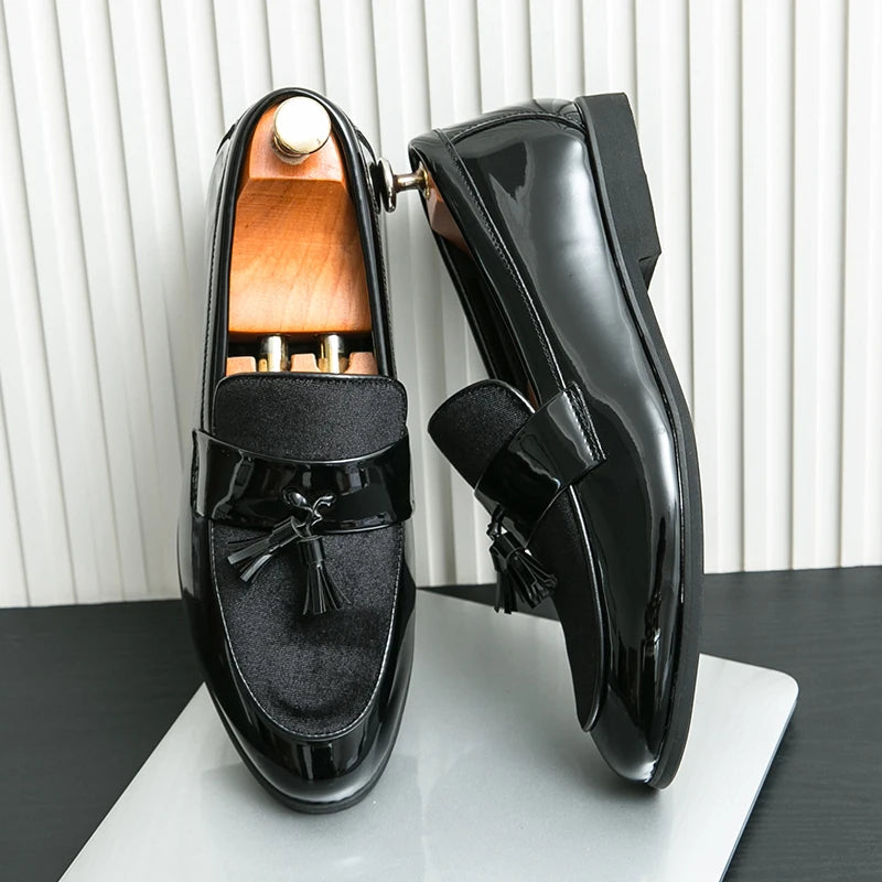 Mens Tassel Leather Loafers Formal Dress Shoes Wedding