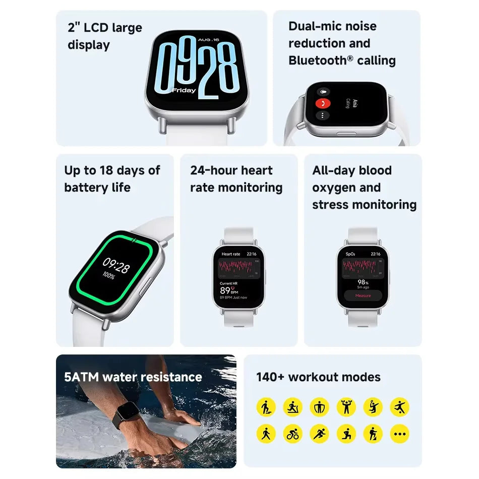 Global Redmi Watch 5 Active 2 Inch Display 18 Day Battery