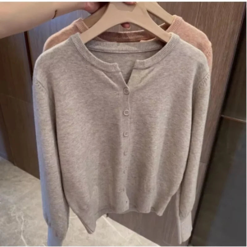 Korean Loose Knit Cashmere Fleece Sweater for Women