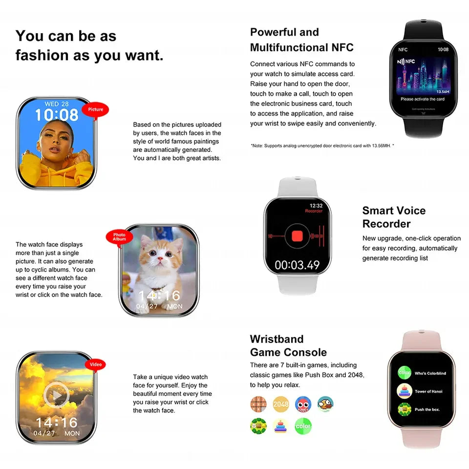 Smart Watch Series 10 Blood Pressure Bluetooth Call NFC