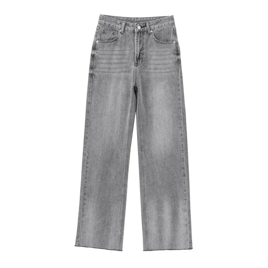 Traf Wide Leg High Waisted Jeans For Women Five Pockets