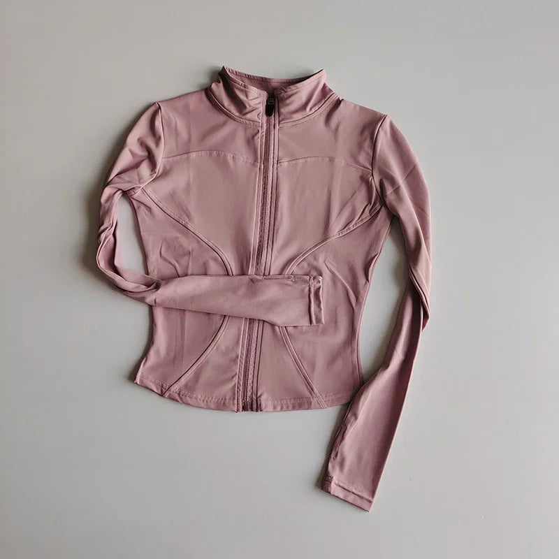 New Slim Winter Yoga Jacket For Women Long Sleeve Top