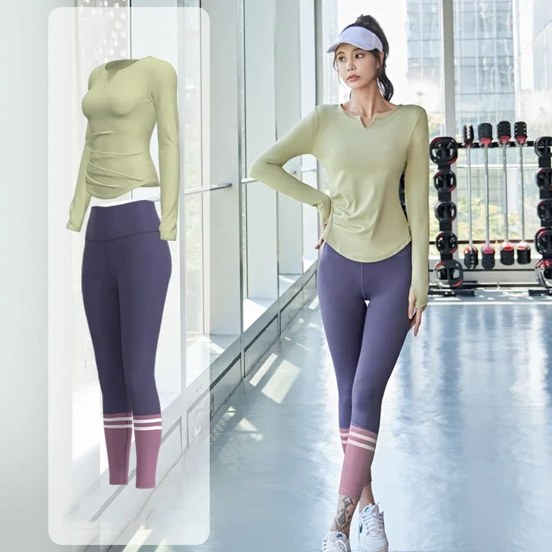 Women Gym Yoga Set Seamless Leggings Sportswear Outfit