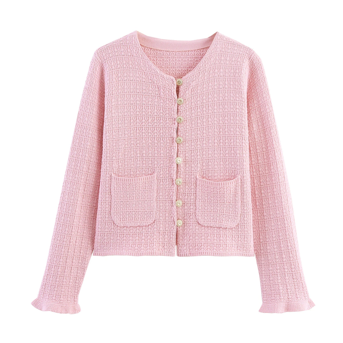 DEEABAE Autumn Winter Short Sleeve Knitted Cardigan Set