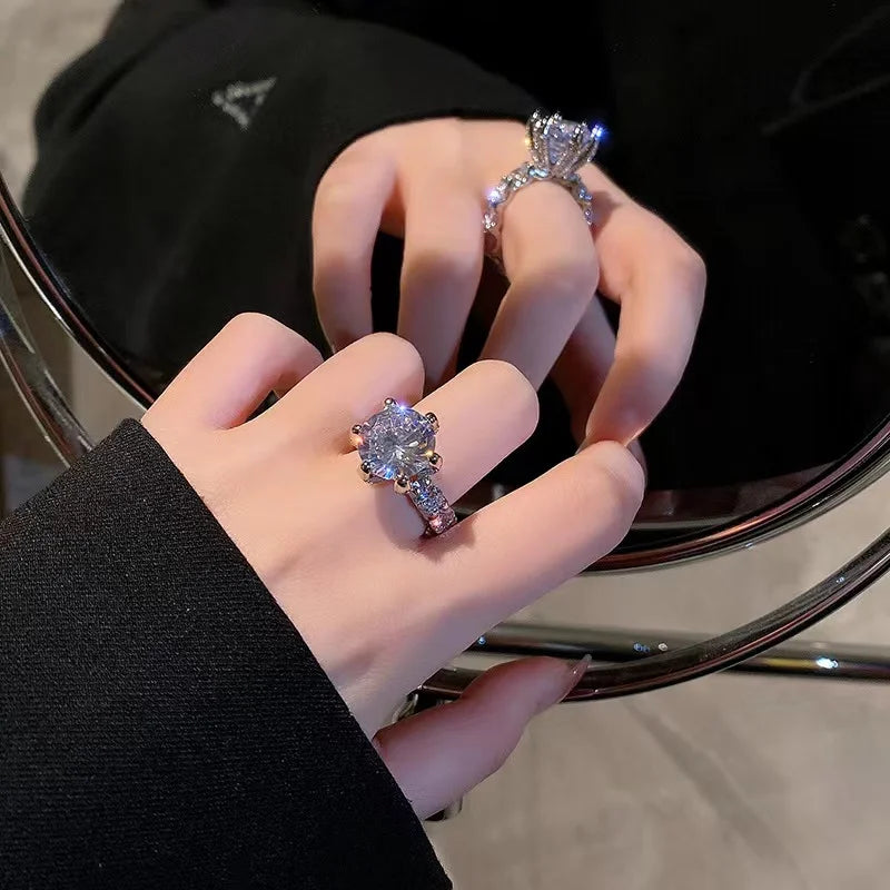 Two Color Black Heart Ring For Women Minimalist Punk Jewelry