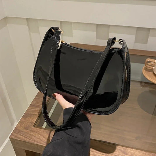 Retro Color PU Leather Shoulder Bag Womens Casual Handbag