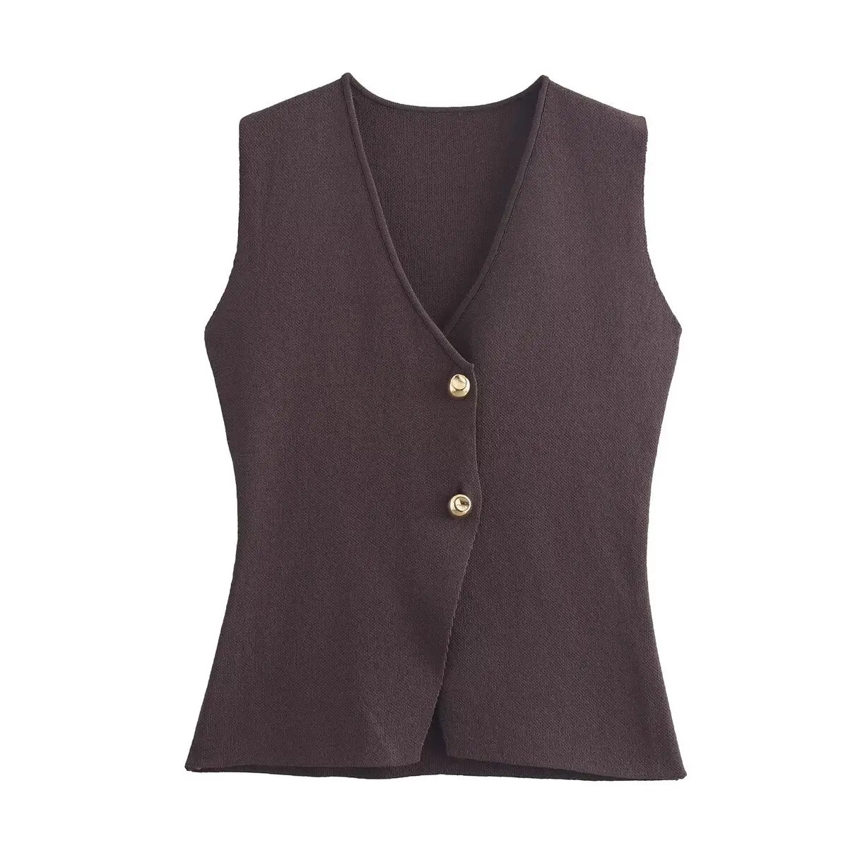 TRAFZA 2025 Women Skirt Set Wine Red Knitted V-Neck Sleeveless Slim Vest +Solid High Waist Zipper Patchwork Long Skirt Street