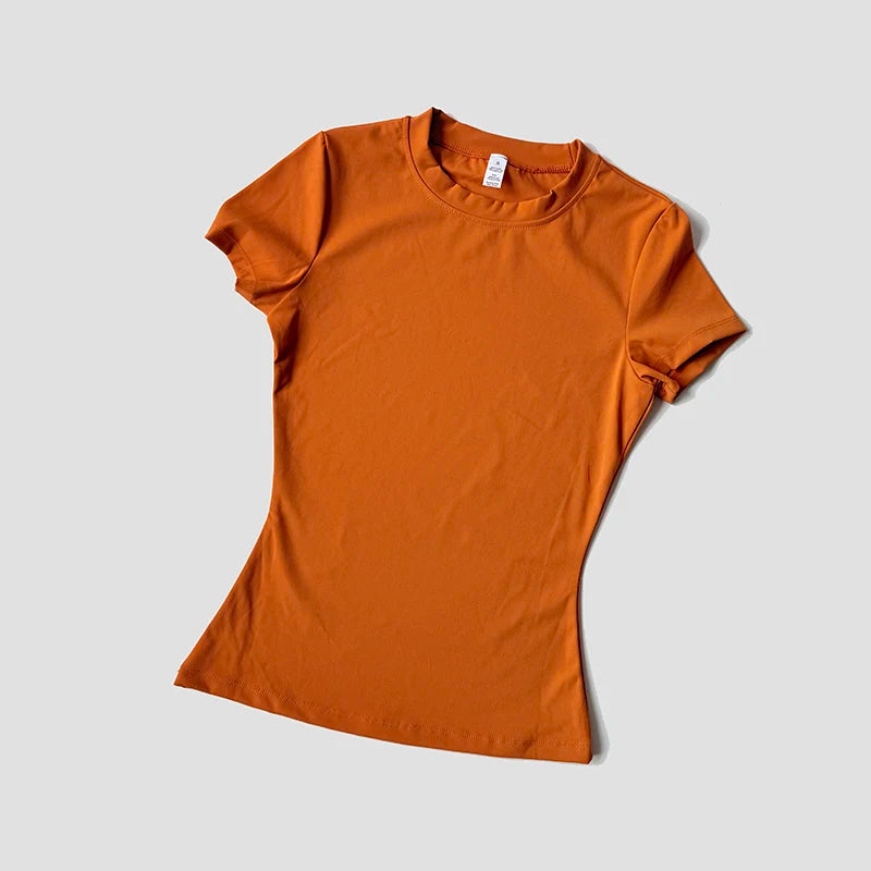 Women Yoga Top Seamless Sport Shirt Short Sleeve Gym Wear