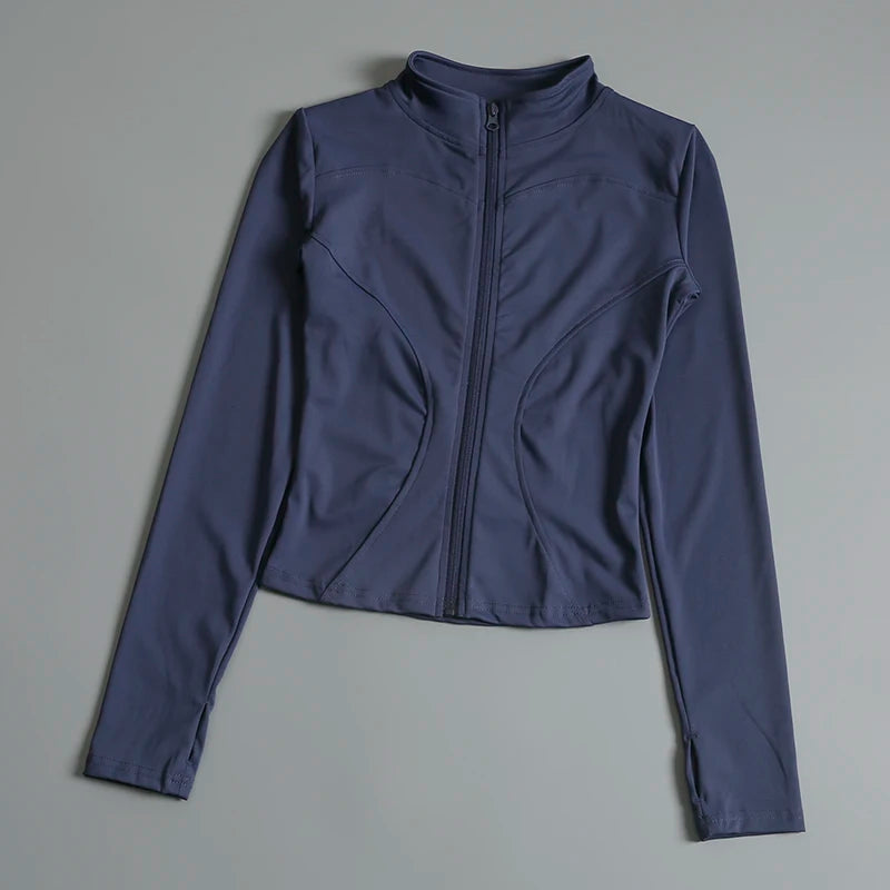 New Slim Winter Yoga Jacket For Women Long Sleeve Top