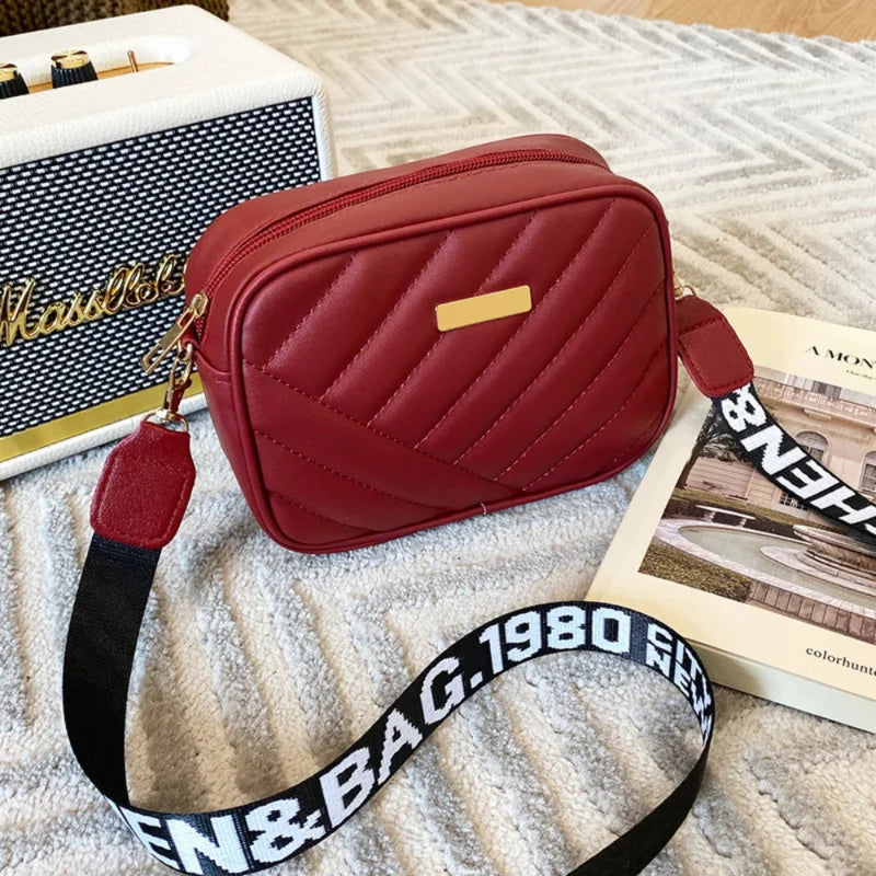Womens PU Leather Camera Bag Crossbody With Phone Pocket
