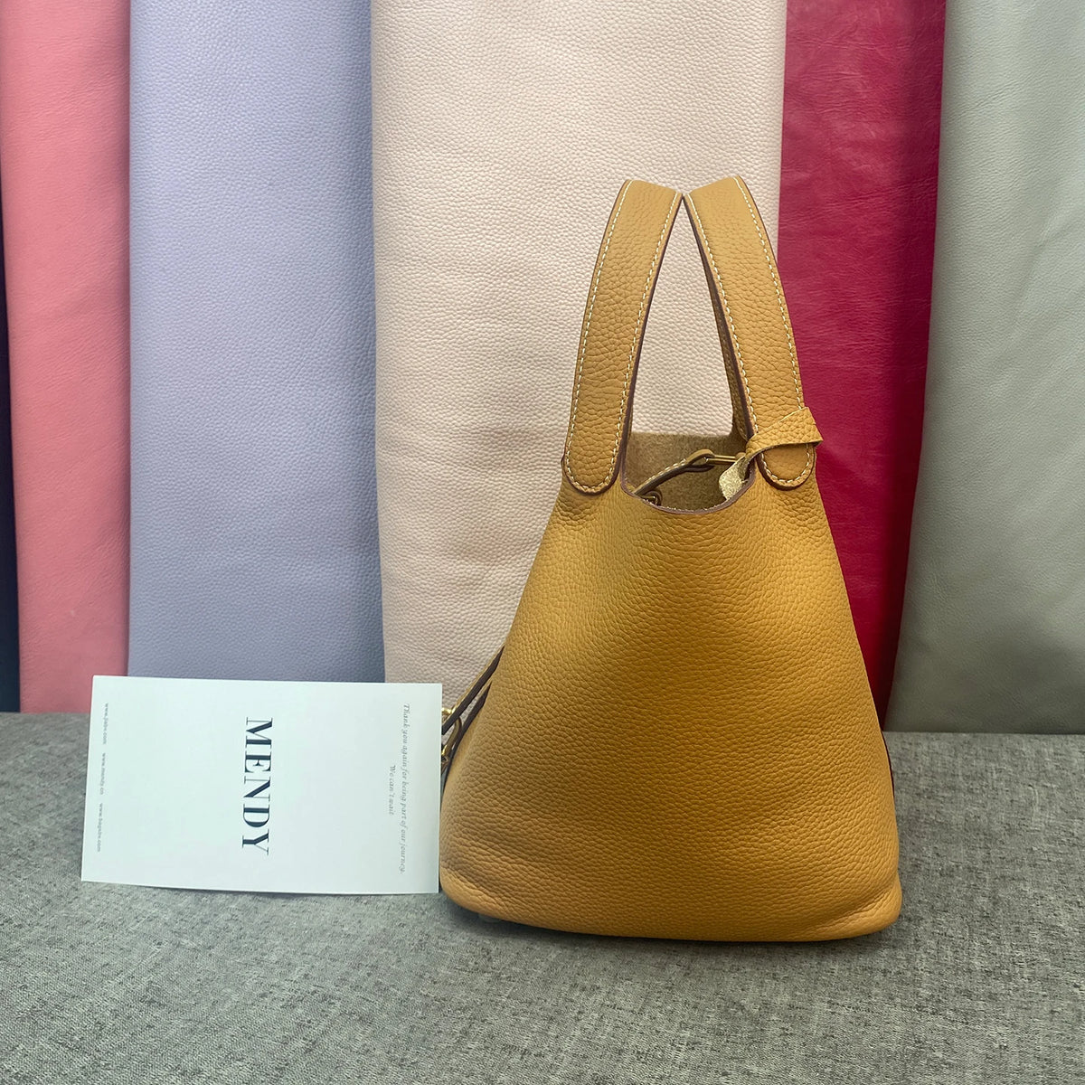 Mendy Mini Bucket Bag Women Genuine Leather Crossbody