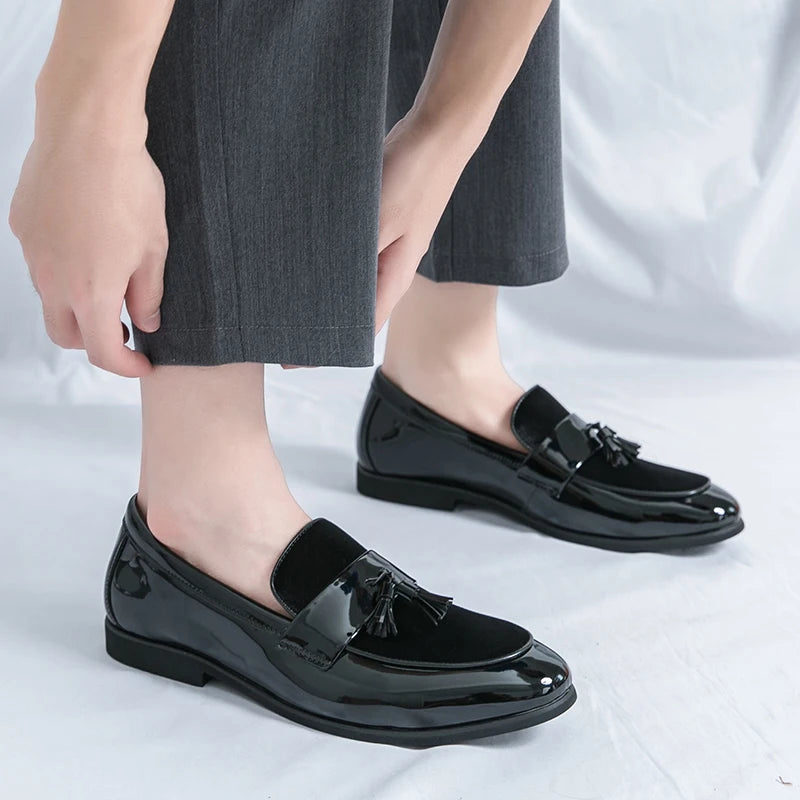Mens Tassel Leather Loafers Formal Dress Shoes Wedding