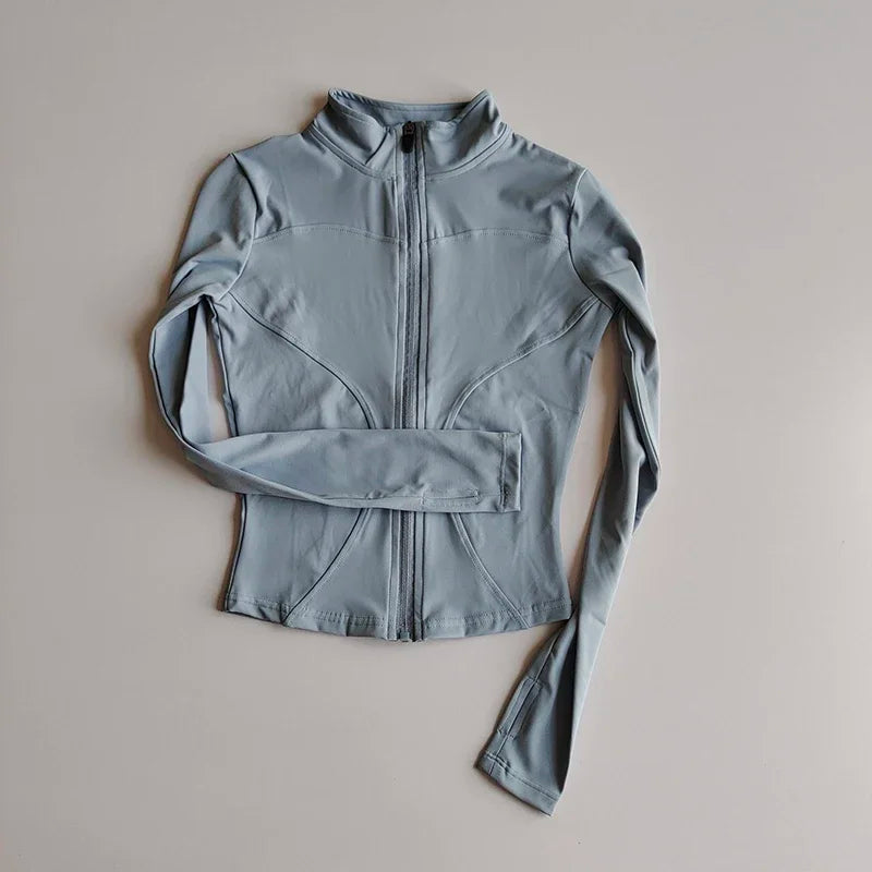 New Slim Winter Yoga Jacket For Women Long Sleeve Top