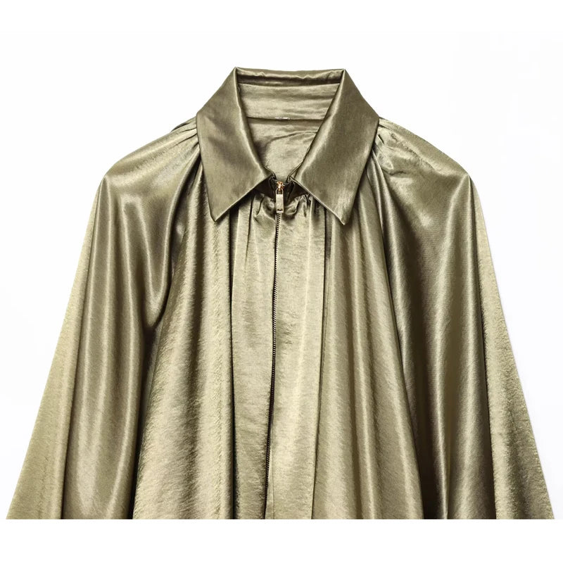 Mujer Ruched Bomber Jacket For Women Oversized Puffy Coat