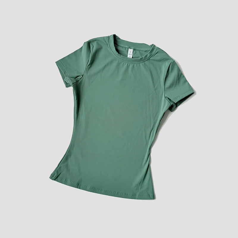 Women Yoga Top Seamless Sport Shirt Short Sleeve Gym Wear
