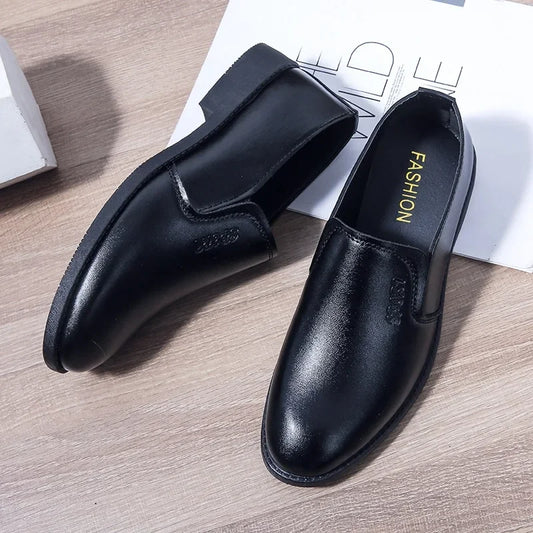 Breathable Leather Shoes For Young Men Round Toe Korean