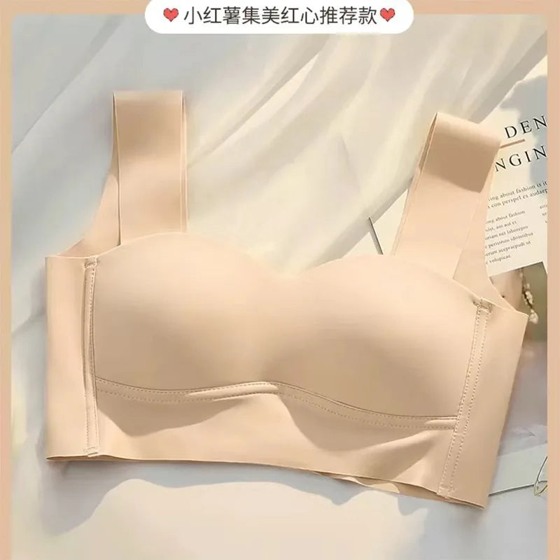 Wireless Ice Silk Comfort Bra One Piece Bralette Push Up