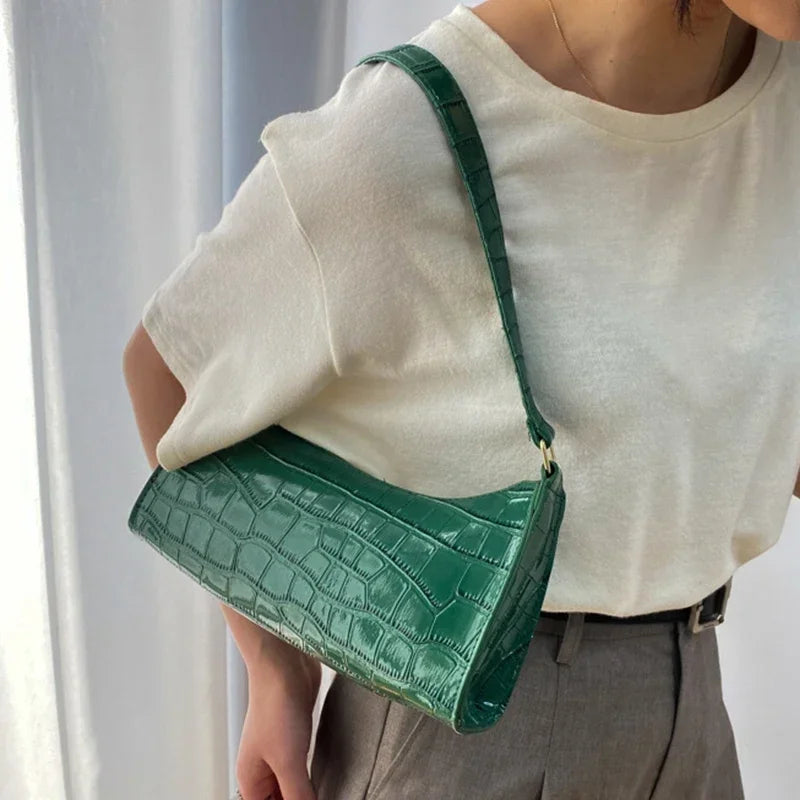 Retro Alligator Pattern Small PU Leather Handbags For Women