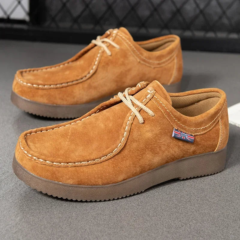 Autumn Men Casual Suede Leather Lace Up Sneakers Comfort