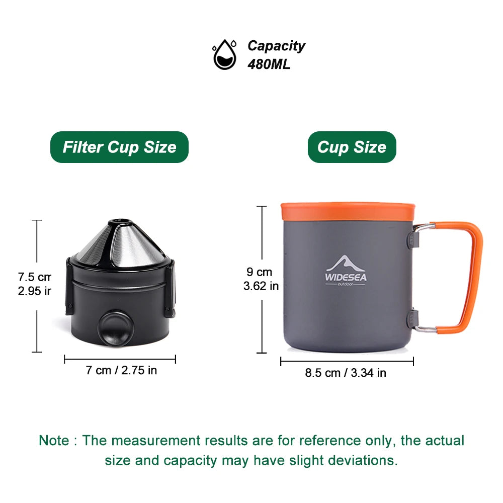 Camping Tableware Outdoor Cookware Set Pots Tourist Kettle Coffee Cup Filte Kitchen Equipment Gear Utensils Hiking Picnic Travel