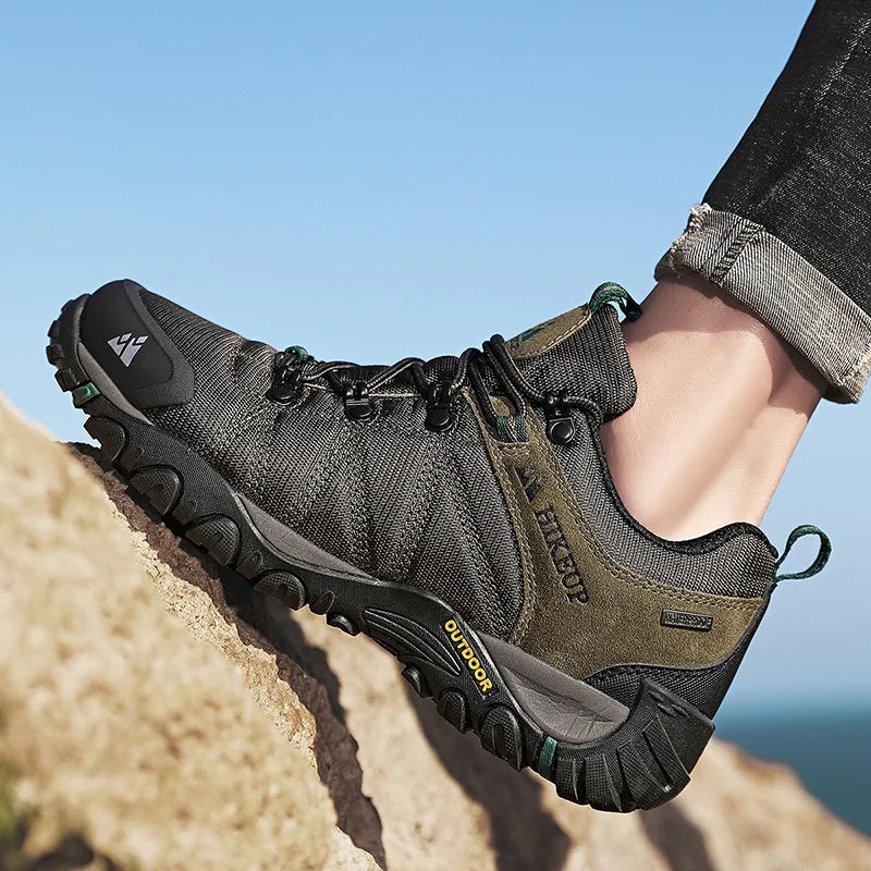 HikeUp Men Hiking Shoes Splashproof Outdoor Wear Resistant