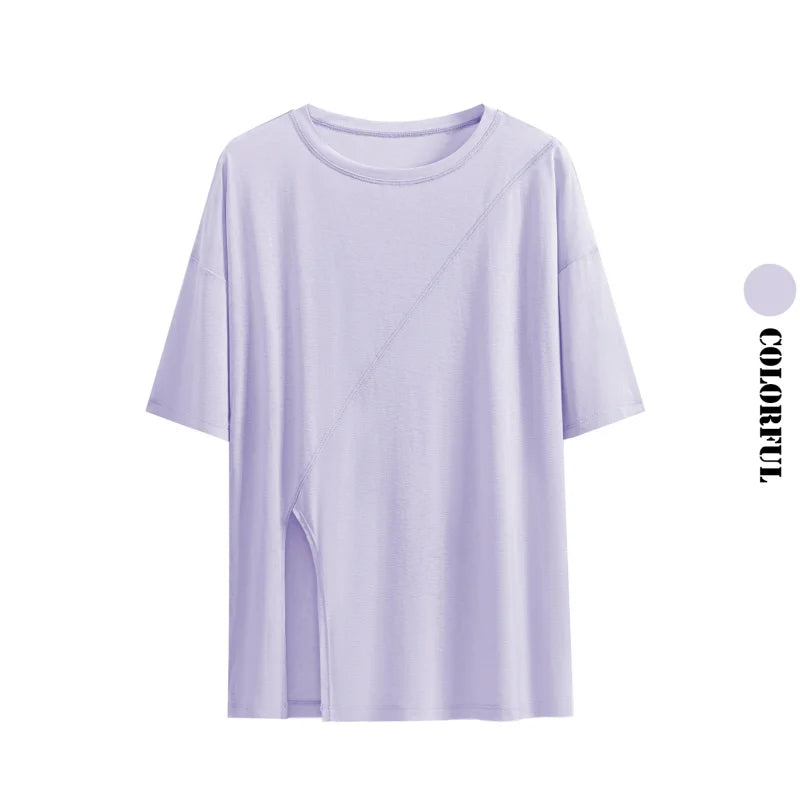 Drur Women Yoga Shirts Loose Fit Breathable Side Slits