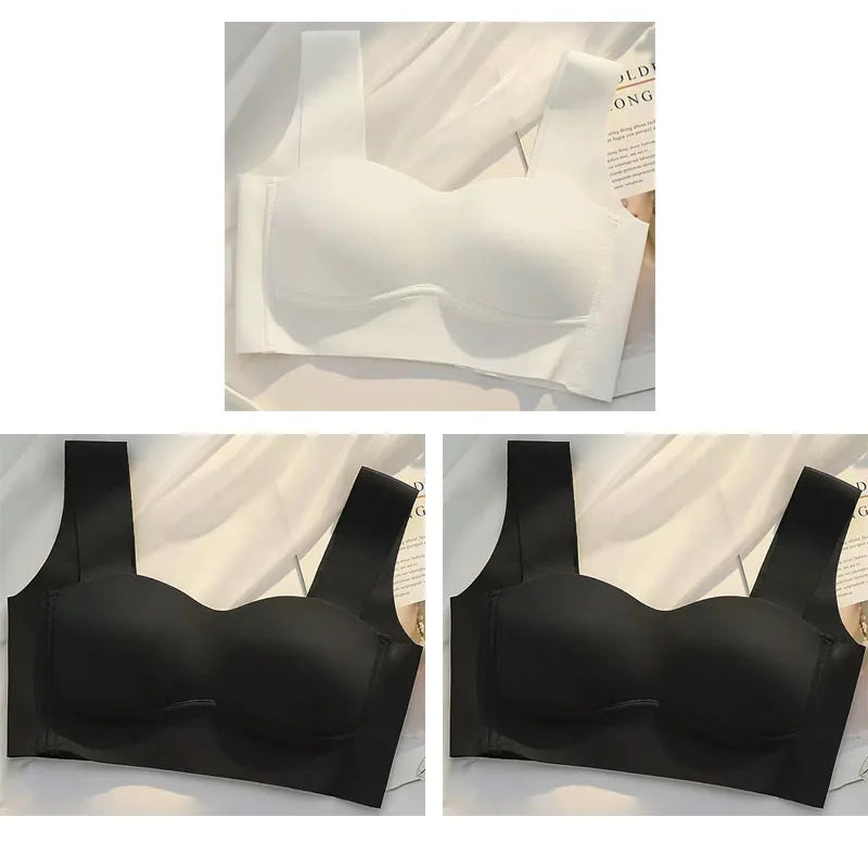 Three Pack Ice Silk Wireless Bralette Set For Women