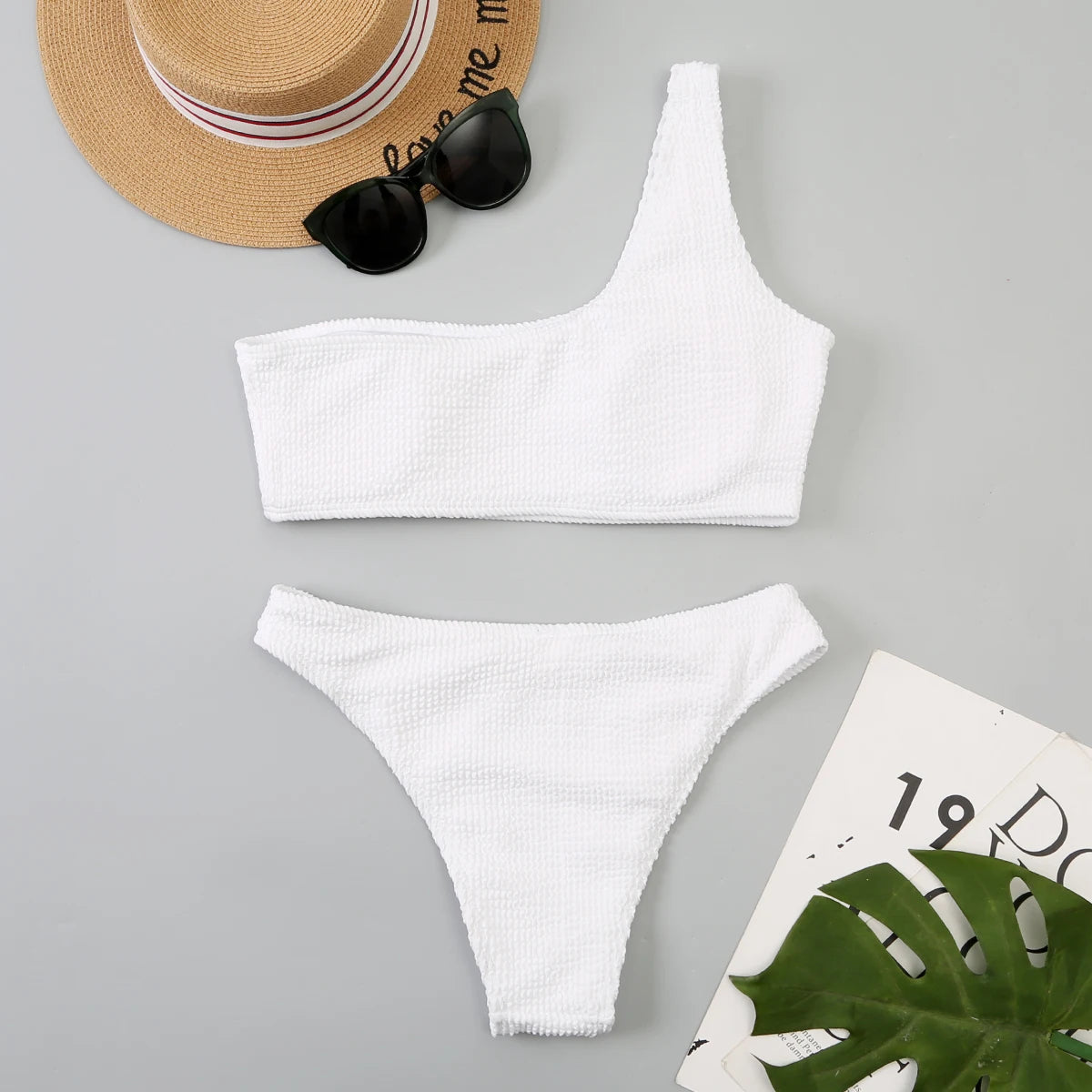 One Shoulder Bikinis 2025 Womens Sexy Brazilian Swimsuit