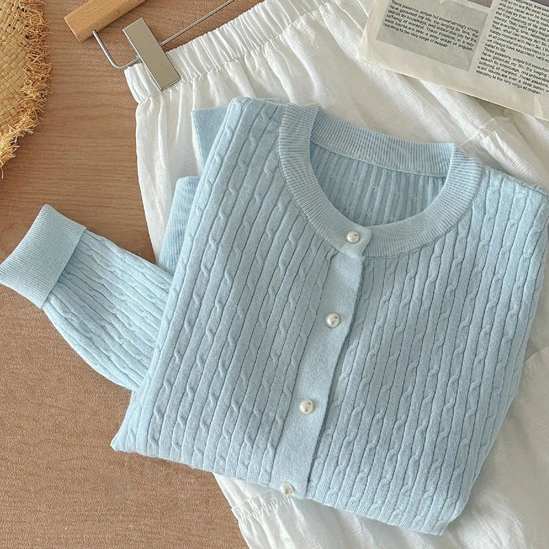 Elegant Long Sleeve Knitwear Cardigan For Women Winter