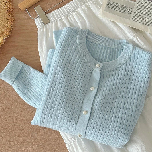 Elegant Long Sleeve Knitwear Cardigan For Women Winter